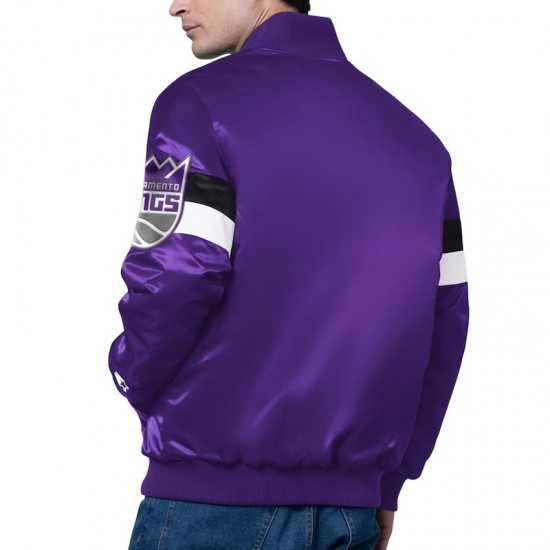 Sacramento Kings Triple Option Varsity Satin Jacket