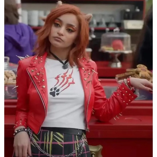 Salena Qureshi Monster High 2 Red Leather Jacket