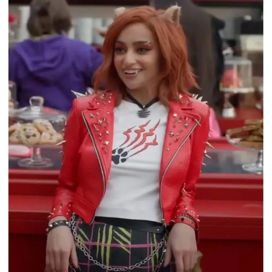 Salena Qureshi Monster High 2 Red Leather Jacket