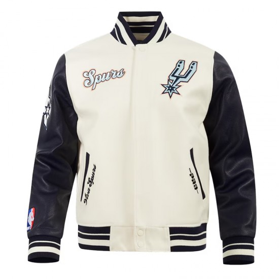 San Antonio Spurs 2024/25 City Edition Chenille Cream Varsity Jacket