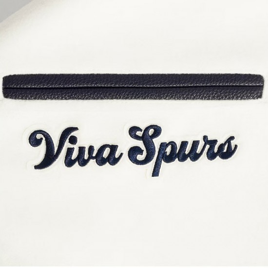 San Antonio Spurs 2024/25 City Edition Chenille Cream Varsity Jacket