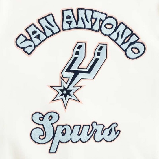 San Antonio Spurs 2024/25 City Edition Chenille Cream Varsity Jacket