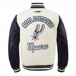 San Antonio Spurs 2024/25 City Edition Chenille Cream Varsity Jacket San Antonio Spurs 2024/25 City Edition Chenille Cream Varsity Jacket