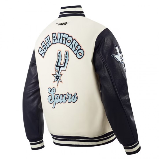 San Antonio Spurs 2024/25 City Edition Chenille Cream Varsity Jacket