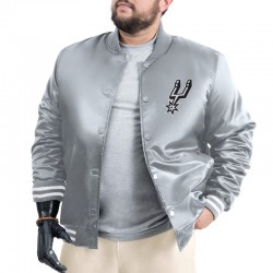 San Antonio Spurs Adaptive Bold Logo Varsity Satin Jacket