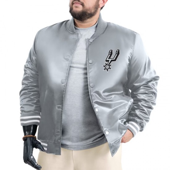 San Antonio Spurs Adaptive Bold Logo Varsity Satin Jacket