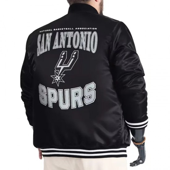 San Antonio Spurs Adaptive Bold Logo Varsity Satin Jacket