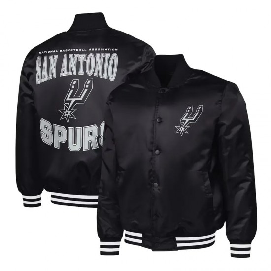 San Antonio Spurs Adaptive Bold Logo Varsity Satin Jacket