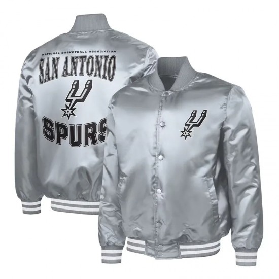 San Antonio Spurs Adaptive Bold Logo Varsity Satin Jacket