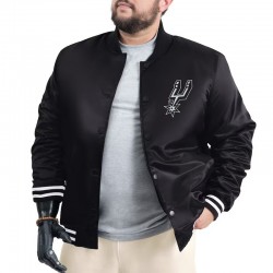 San Antonio Spurs Adaptive Bold Logo Varsity Satin Jacket