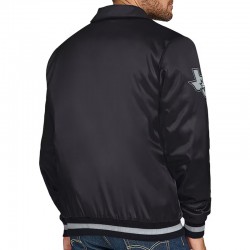 San Antonio Spurs Stitch Applique Black Satin Jacket San Antonio Spurs Stitch Applique Black Satin Jacket