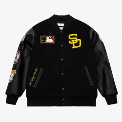 San Diego Padres Black Out Vintage Logo Varsity Jacket