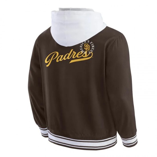 San Diego Padres Brown Cotton Hooded Jacket San Diego Padres Brown Cotton Hooded Jacket
