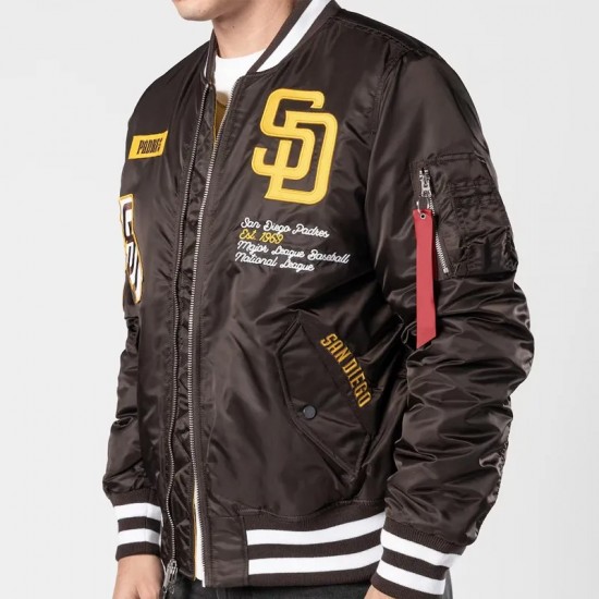 San Diego Padres Full-Zip Brown Bomber Jacket