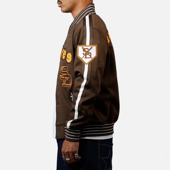 San Diego Padres Logo Game Day Brown Jacket San Diego Padres Logo Game Day Brown Jacket