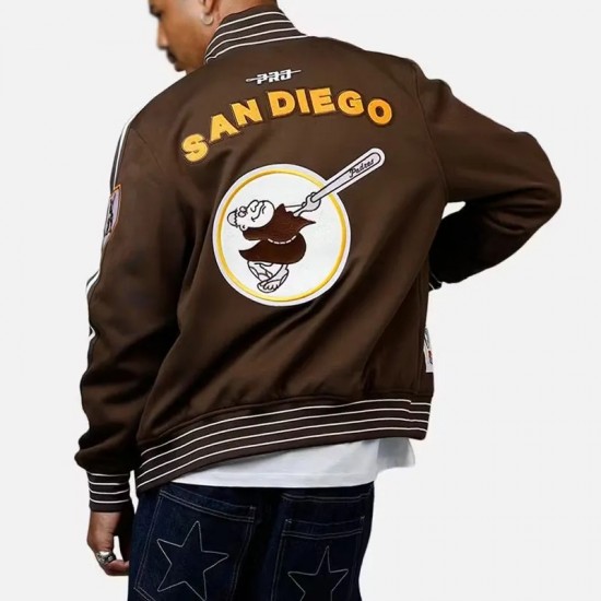 San Diego Padres Logo Game Day Brown Jacket San Diego Padres Logo Game Day Brown Jacket