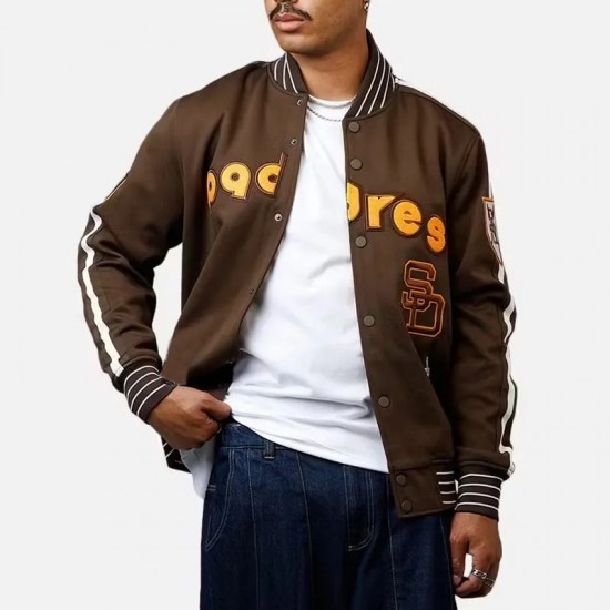 San Diego Padres Logo Game Day Brown Jacket San Diego Padres Logo Game Day Brown Jacket