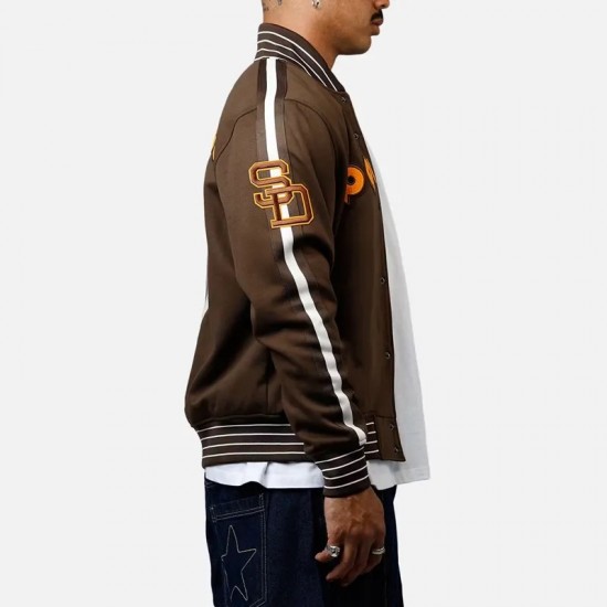 San Diego Padres Logo Game Day Brown Jacket San Diego Padres Logo Game Day Brown Jacket