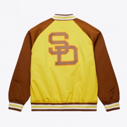 San Diego Padres Vintage Logo Double Clutch Gold Satin Jacket San Diego Padres Vintage Logo Double Clutch Gold Satin Jacket