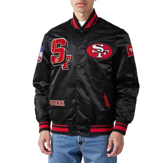 San Francisco 49ers Best of Classic Rib Satin Jacket San Francisco 49ers Best of Classic Rib Satin Jacket