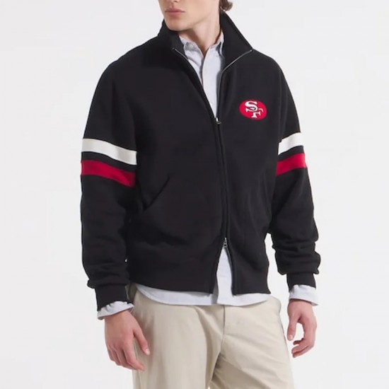 San Francisco 49ers Black Striped Fleece Jacket