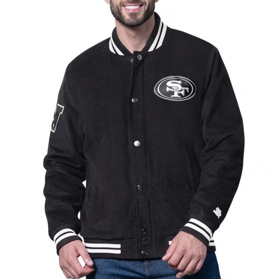 San Francisco 49ers Blackout Corduroy Varsity Jacket