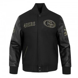 San Francisco 49ers Full-Zip Black Varsity Jacket