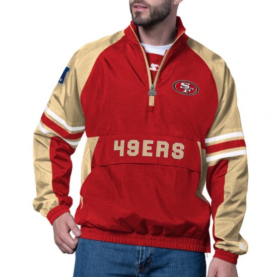 San Francisco 49ers Prospect Scarlet Half-Zip Pullover Jacket