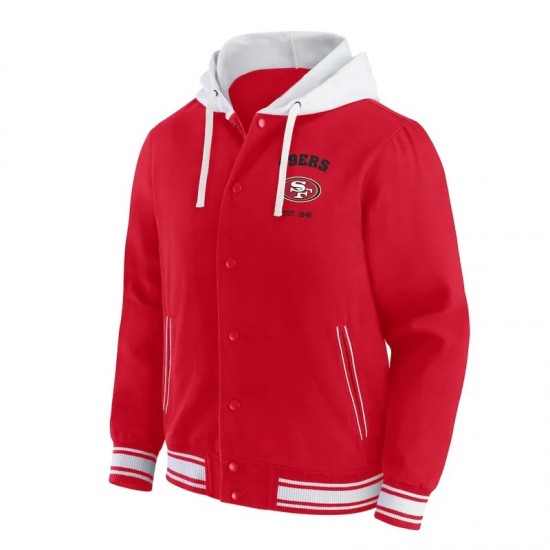 San Francisco 49ers Scarlet Cotton Hooded Jacket