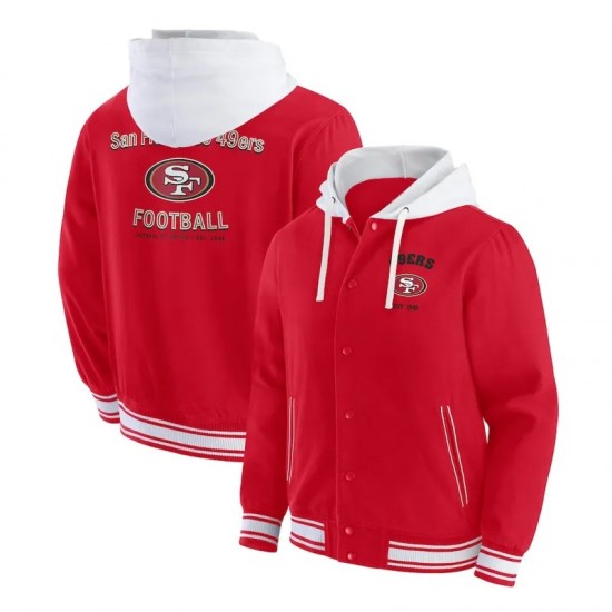 San Francisco 49ers Scarlet Cotton Hooded Jacket