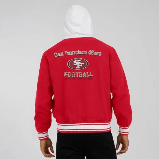 San Francisco 49ers Scarlet Cotton Hooded Jacket