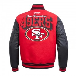 San Francisco 49ers Team Badge Classic Rib Varsity Jacket San Francisco 49ers Team Badge Classic Rib Varsity Jacket