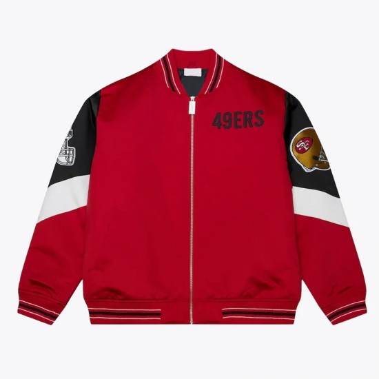 San Francisco 49ers Throw It Back Heavyweight Satin Jacket San Francisco 49ers Throw It Back Heavyweight Satin Jacket