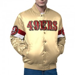 San Francisco 49ers Triple Option Varsity Satin Jacket