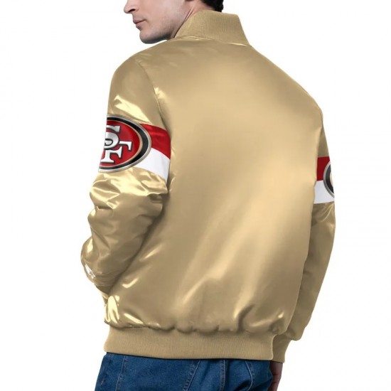 San Francisco 49ers Triple Option Varsity Satin Jacket