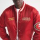 San Francisco 49ers Varsity Bomber Red Satin Jacket San Francisco 49ers Varsity Bomber Red Satin Jacket