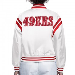 San Francisco 49ers White Full Count Satin Jacket