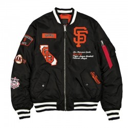 San Francisco Giants Full-Zip Black Bomber Jacket