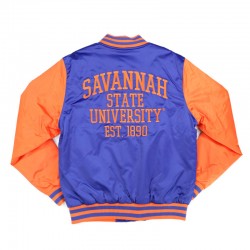 Savannah State Blue and Orange Baseball Jacket