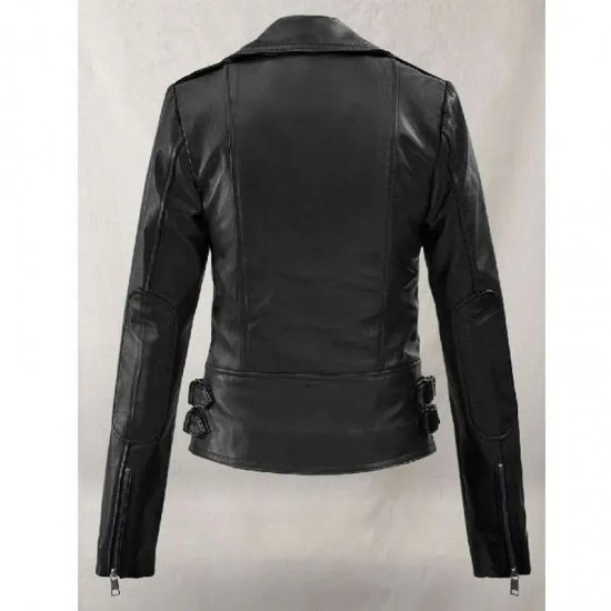 Scarlett Johansson Black Widow Motorcycle Leather Jacket