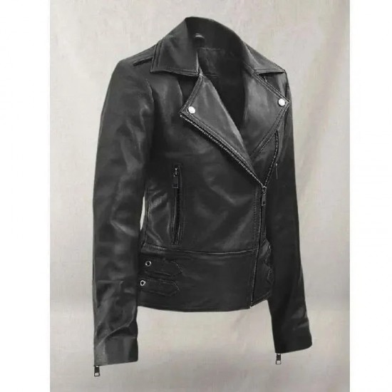 Scarlett Johansson Black Widow Motorcycle Leather Jacket