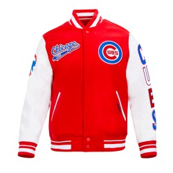 Script Tail Chicago Cubs Classic Rib Varsity Jacket Script Tail Chicago Cubs Classic Rib Varsity Jacket