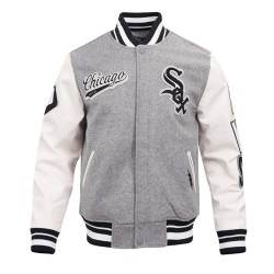 Script Tail Chicago White Sox Classic Rib Varsity Jacket Script Tail Chicago White Sox Classic Rib Varsity Jacket