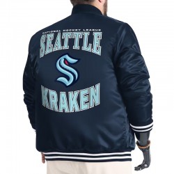 Seattle Kraken Adaptive Bold Logo Varsity Satin Jacket