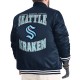 Seattle Kraken Adaptive Bold Logo Varsity Satin Jacket