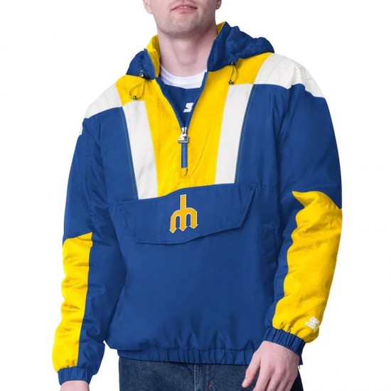 Seattle Mariners Blue Charger Half-Zip Jacket Seattle Mariners Blue Charger Half-Zip Jacket