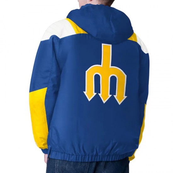 Seattle Mariners Blue Charger Half-Zip Jacket Seattle Mariners Blue Charger Half-Zip Jacket