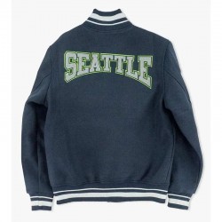 Seattle Mariners Crest Navy Varsity Wool Jacket Seattle Mariners Crest Navy Varsity Wool Jacket
