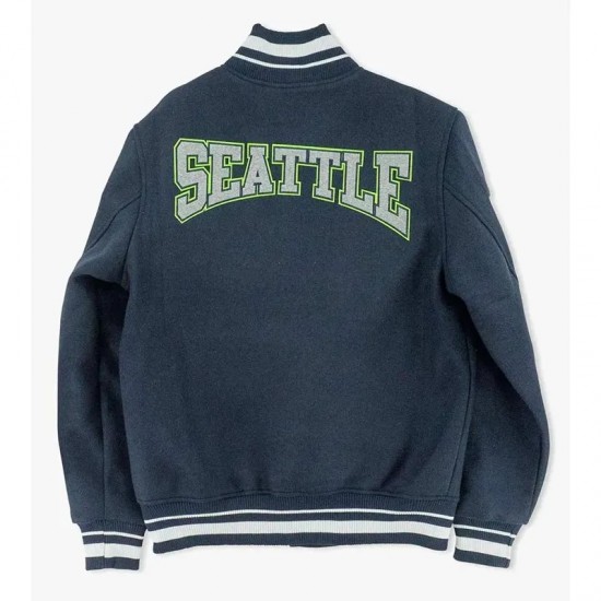 Seattle Mariners Crest Navy Varsity Wool Jacket Seattle Mariners Crest Navy Varsity Wool Jacket