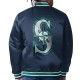 Seattle Mariners Dueling Logos Navy Satin Jacket Seattle Mariners Dueling Logos Navy Satin Jacket